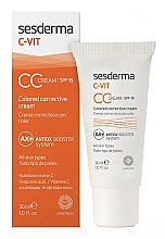 Коригувальний крем для обличчя - SesDerma Laboratories C-Vit CC Cream SPF15 — фото N1