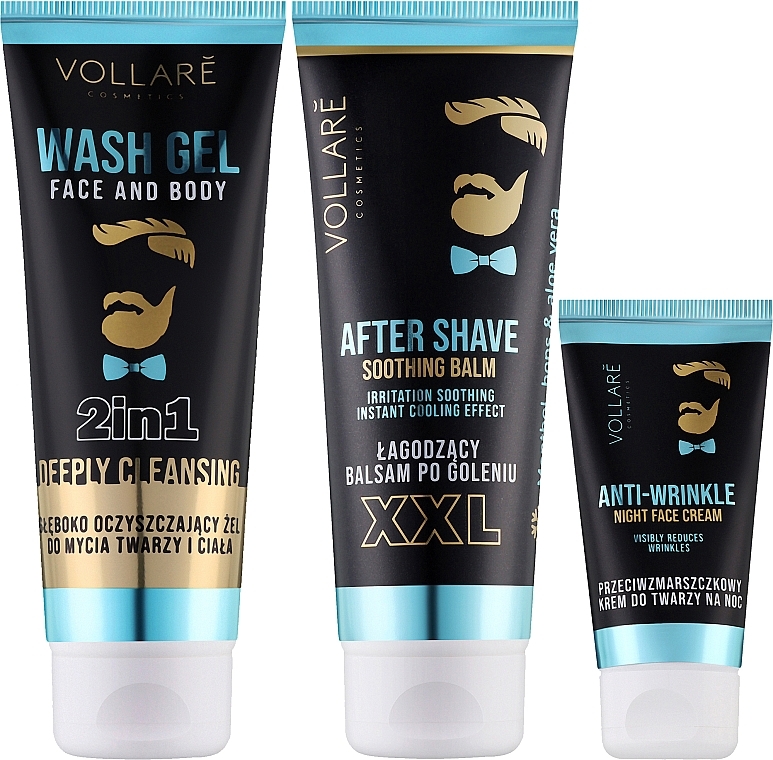 Набір - Vollare Special Gift For A Man (sh/gel/150 ml + f/cr/50 ml + ash/balm/200 ml) — фото N2