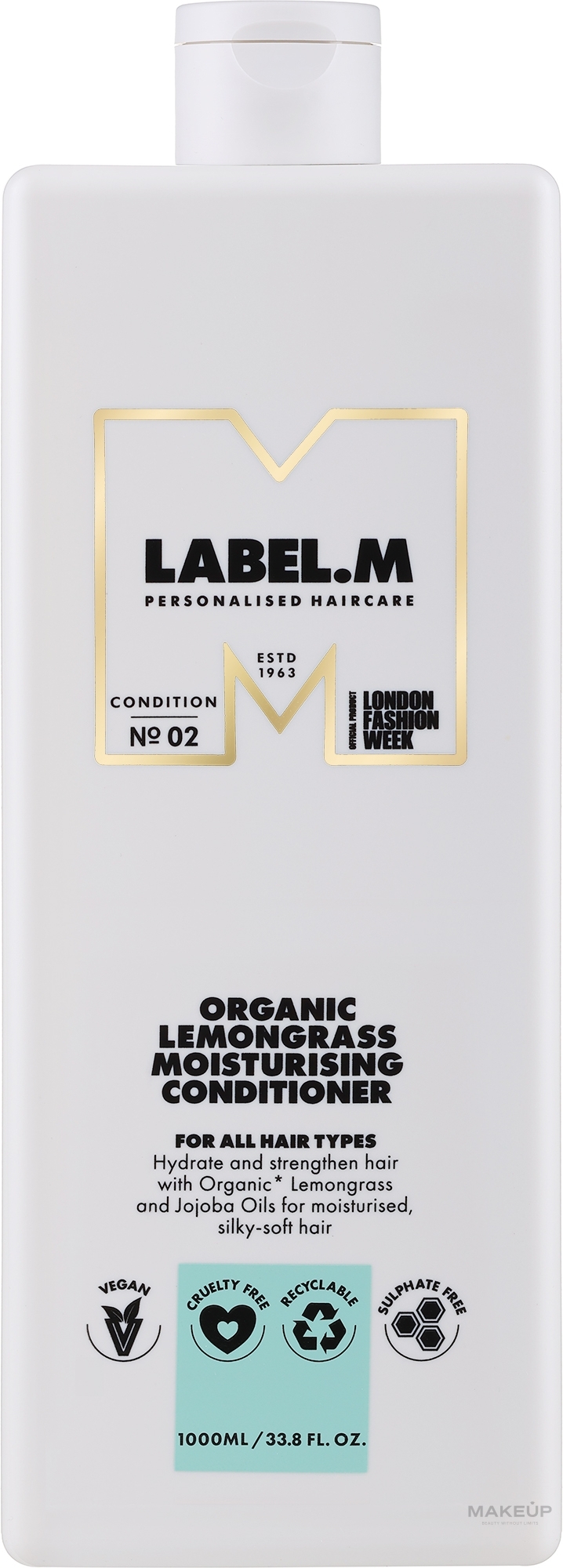 Увлажняющий кондиционер для волос - Label.m Professional Organic Lemongrass Moisturising Conditioner — фото 1000ml