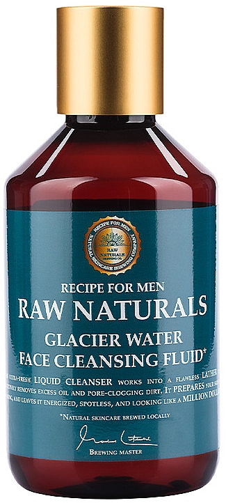 Очищающий флюид для лица - Recipe For Men RAW Naturals Glacier Water Face Cleansing Fluid	 — фото N1