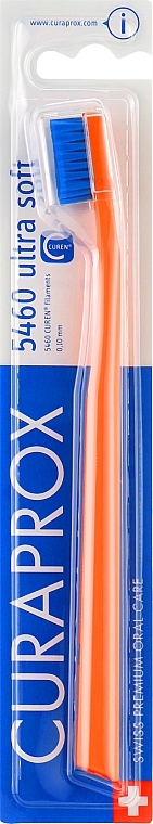 Зубна щітка CS 5460 "Ultra Soft", D 0,10 мм, помаранчева, синя щетина - Curaprox — фото N1