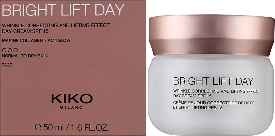 Осветляющий дневной лифтинг крем - Kiko Milano Bright Lift Day Cream SPF15 — фото N2