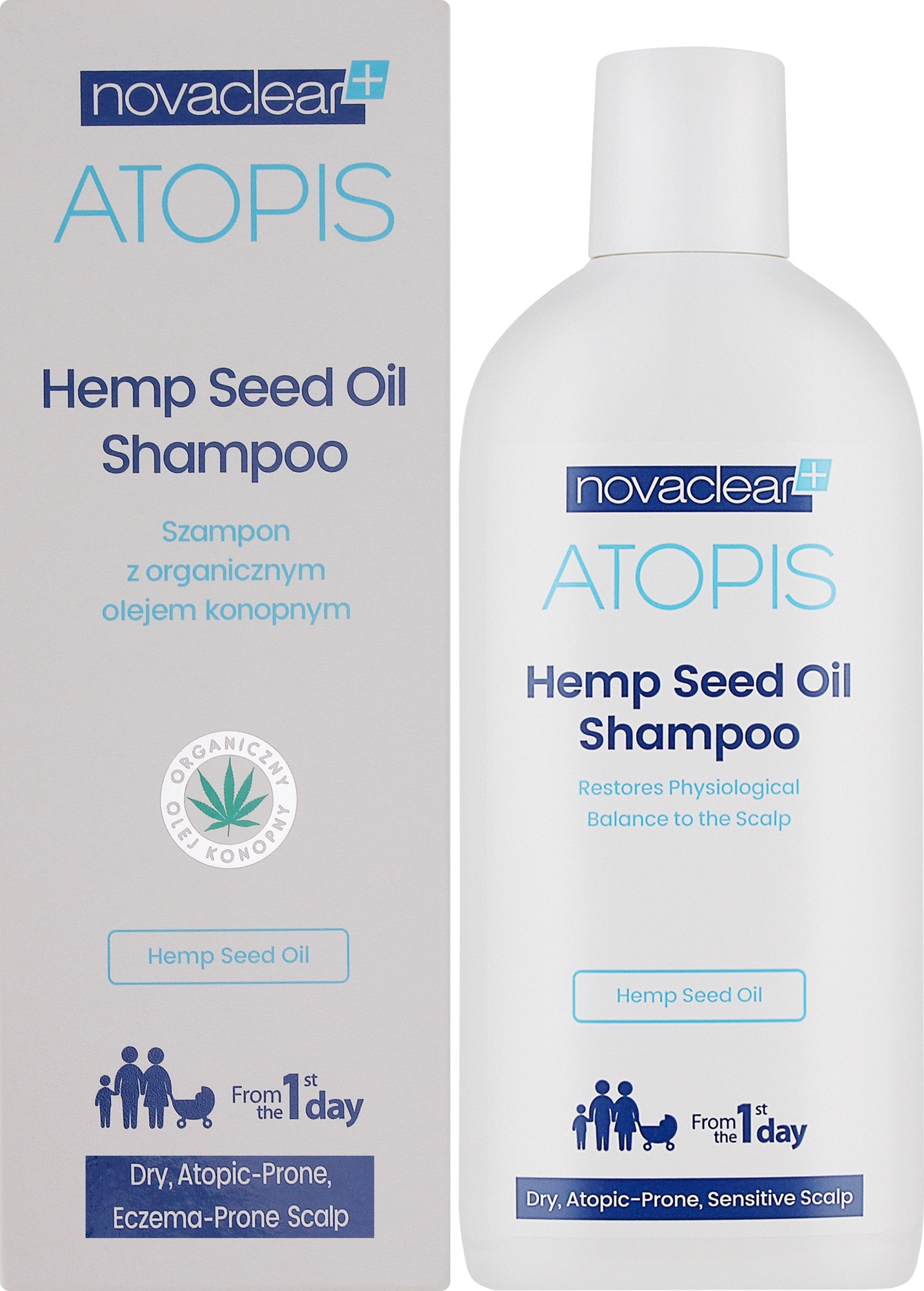 УЦЕНКА Шампунь с органическим маслом конопли - Novaclear Atopis Hemp Seed Oil Shampoo * — фото 250ml