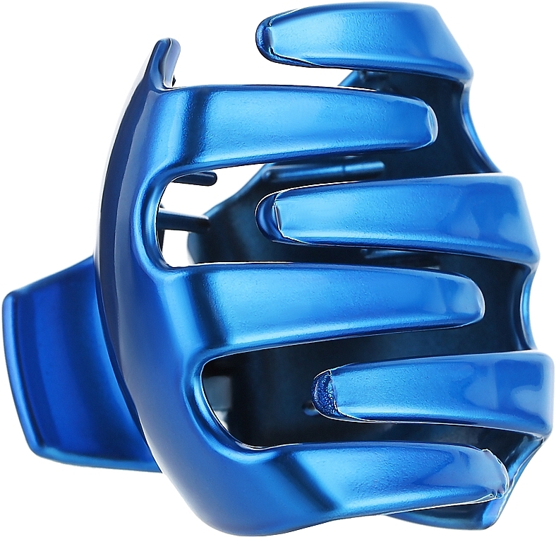 Заколка пластиковая "Краб", K760N-rb, синяя глянцевая - Mari N.  — фото N1