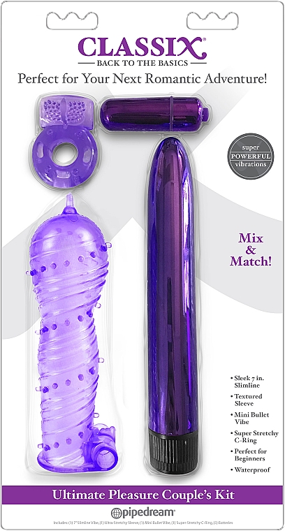 Набор для пар, фиолетовый - Pipedream Ultimate Pleasure Couples Purple — фото N1