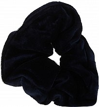 Резинка для волосся "Velvet", темно-синя, 22777 - Top Choice — фото N1