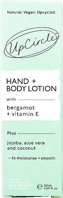 Лосьйон для рук і тіла - UpCircle Hand & Body Lotion with Bergamot + Vitamin E Travel Size (міні) — фото N2