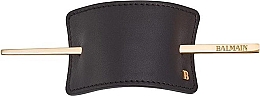 Парфумерія, косметика Затискач для волосся, шкіряний - Balmain Paris Hair Couture Black Leather Barrette