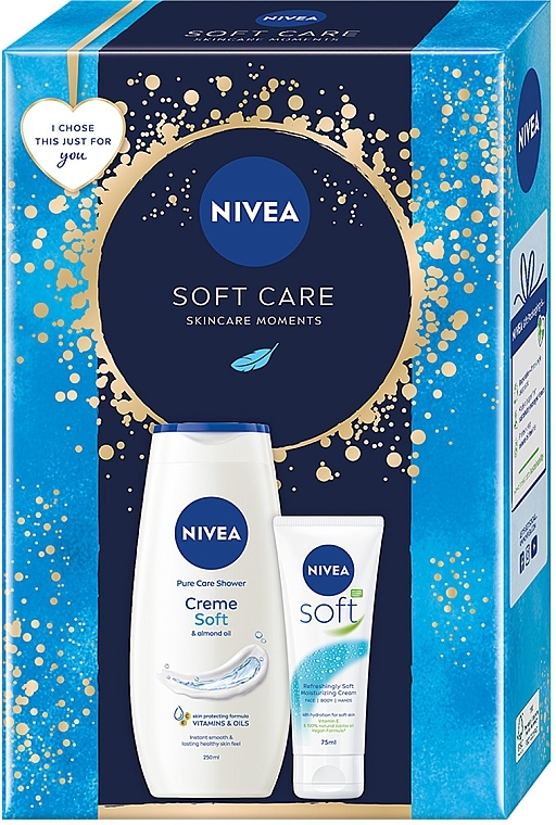 Набор женский - NIVEA Soft Care 2024 (sh/gel/250ml + cr/75ml) — фото N1