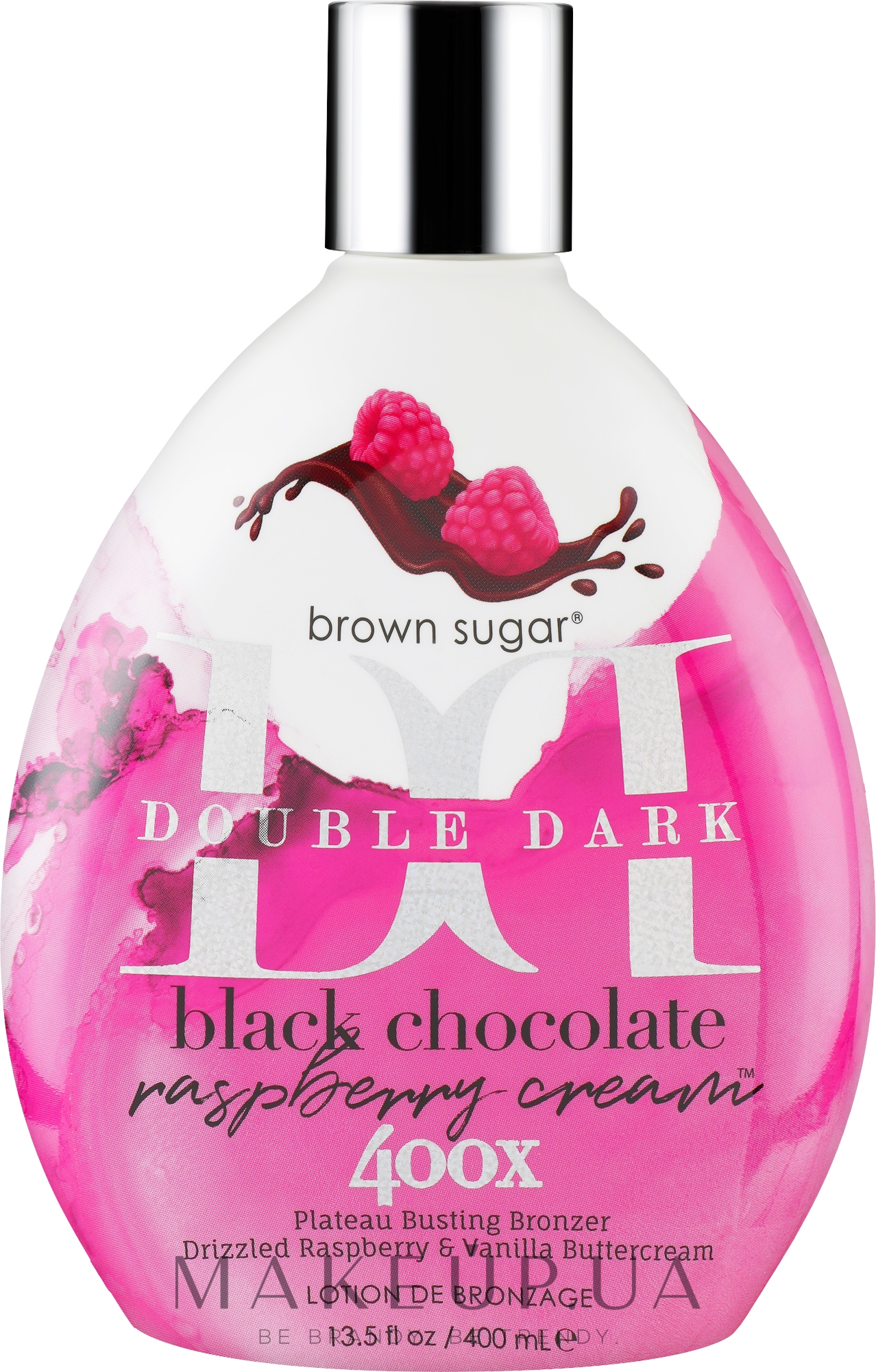 Крем для солярия для ультра темного оттенка с омолаживающим эффектом - Tan Incorporated Raspberry & Cream 400x Double Dark Black Chocolate — фото 400ml