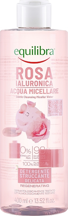 Міцелярна вода - Equilibra Rose Acqua Micellare Gentle Cleansing Micellar Water Regenerating — фото N1