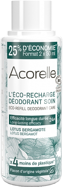 Кульковий дезодорант "Лотос, бергамот" - Acorelle Lotus Bergamot Deodorant Roll-on Refill (змінний блок) — фото N1