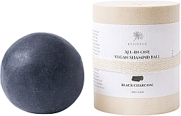Твердый шампунь "Черный уголь" - Erigeron All in One Vegan Shampoo Ball Black Charcoal — фото N1