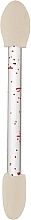 Парфумерія, косметика Аплікатор для тіней 6 см CS09R, прозорий, червоні блискітки, білий - Cosmo Shop