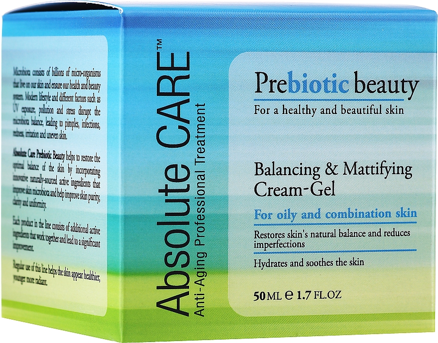 Крем-гель с балансирующим и матовым эффектом - Absolute Care Prebiotic Beauty Balancing&Mattifying Cream-Gel — фото N1