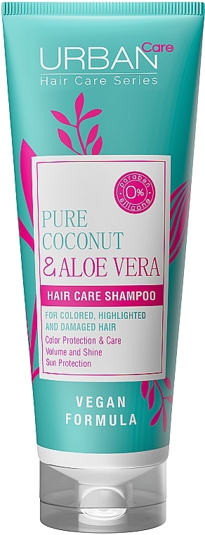 Шампунь для защиты цвета волос - Urban Pure Coconut & Aloe Vera Hair Shampoo — фото N1