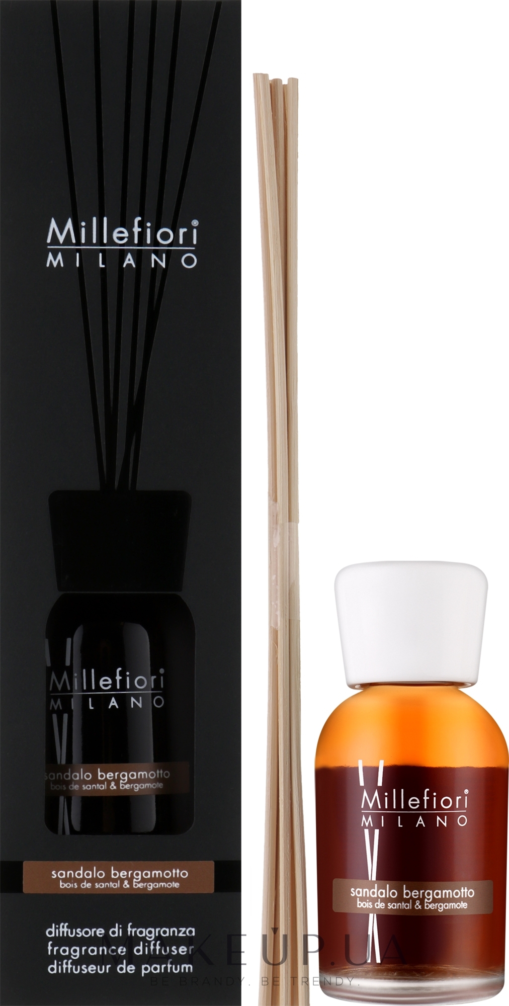 Аромадиффузор "Сандал и бергамот" - Millefiori Milano Natural Diffuser Sandalo Bergamotto — фото 100ml