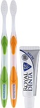 Набор, вариант 1 - Royal Denta Travel Kit Silver (toothbrush/2pcs + toothpaste/20g + cosmetic bag/1pc) — фото N3