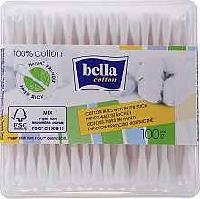 Гигиенические ватные палочки, 100 шт - Bella Cotton With Paper Stick — фото N1