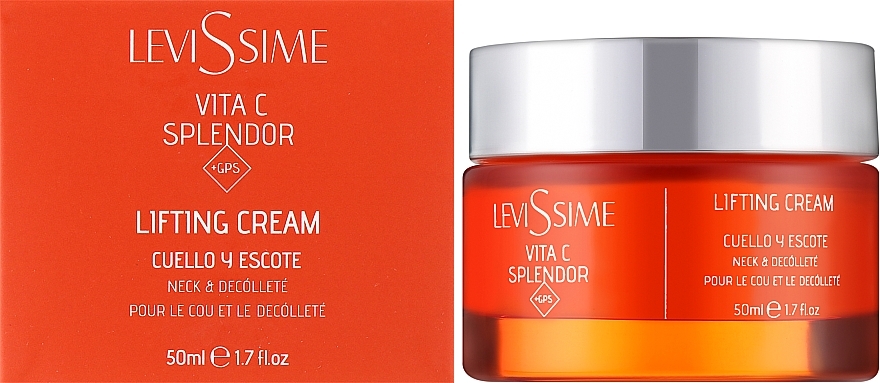 Ліфтинг-крем для шиї та зони декольте - LeviSsime Vita C Splendor Lifting Cream — фото N2