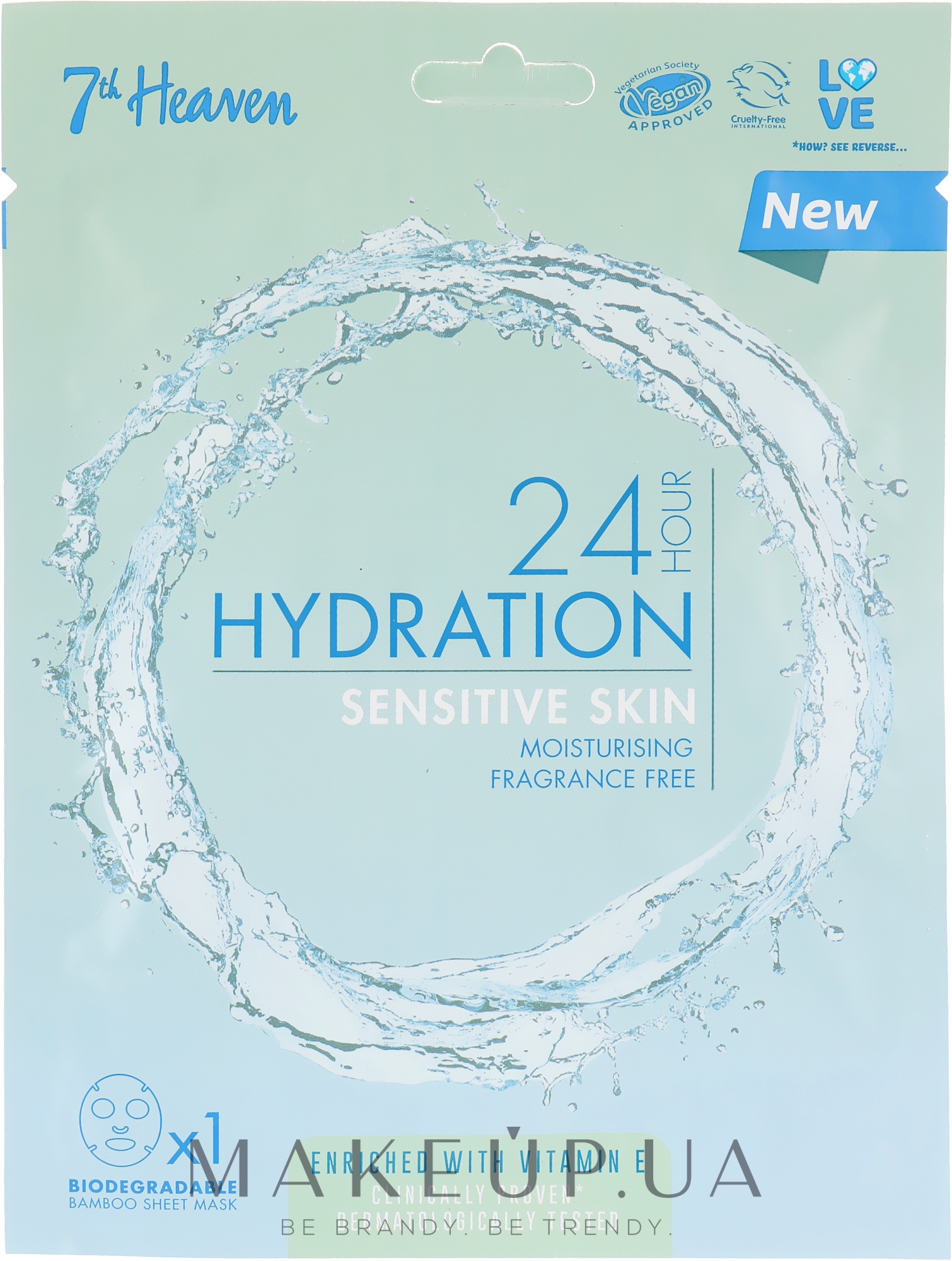 Маска для чувствительной кожи - 7th Heaven 24H Hydration Sensitive Skin Sheet Mask — фото 16g