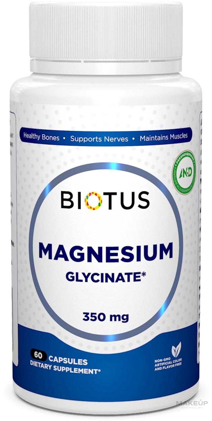 Диетическая добавка "Магний глицинат", 350 мг - Biotus Magnesium Glycinate — фото 60шт