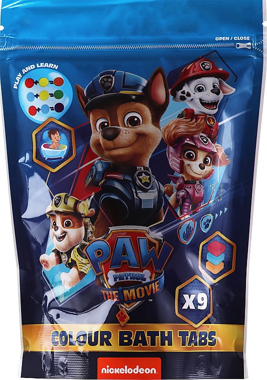 Шипучі кольорові пігулки для ванн - Nickelodeon Paw Patrol Movie Colour Bath Tabs — фото N1