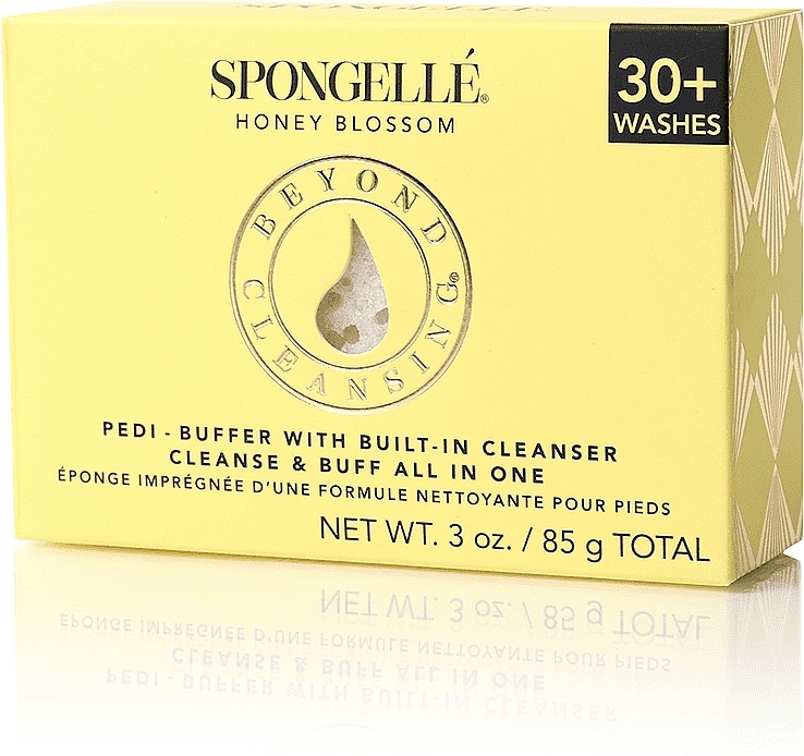 Пенная многоразовая губка для ног - Spongelle Honey Blossom Pedi-Buffer With Built-In Cleanser — фото N1