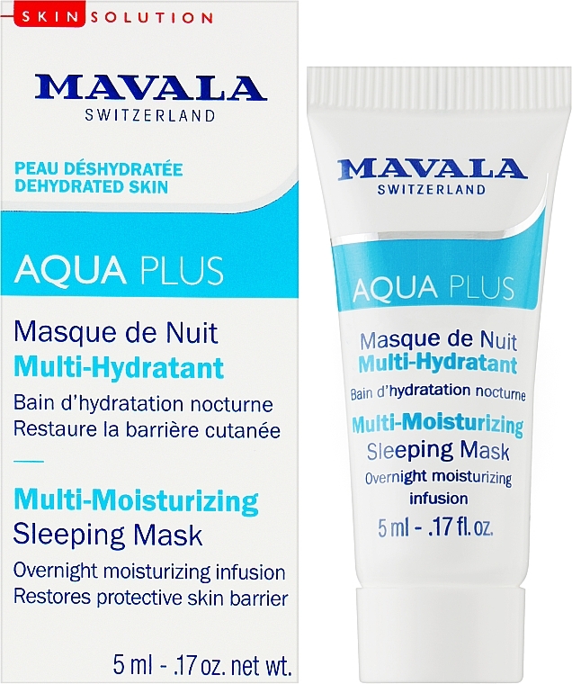 Активно зволожувальна нічна маска - Mavala Aqua Plus Multi-Moisturizing Sleeping Mask (пробник) — фото N2