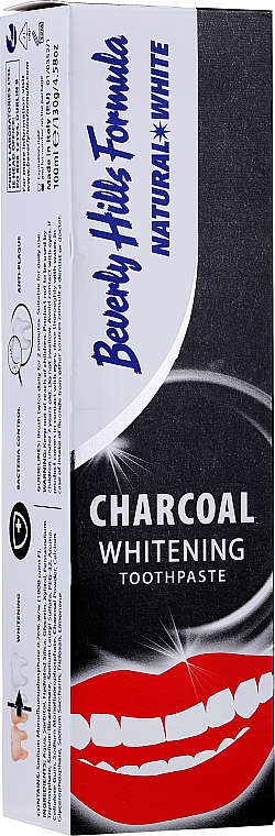 Отбеливающая зубная паста с углем - Beverly Hills Formula Natural White Charcoal Whitening Toothpaste — фото N2
