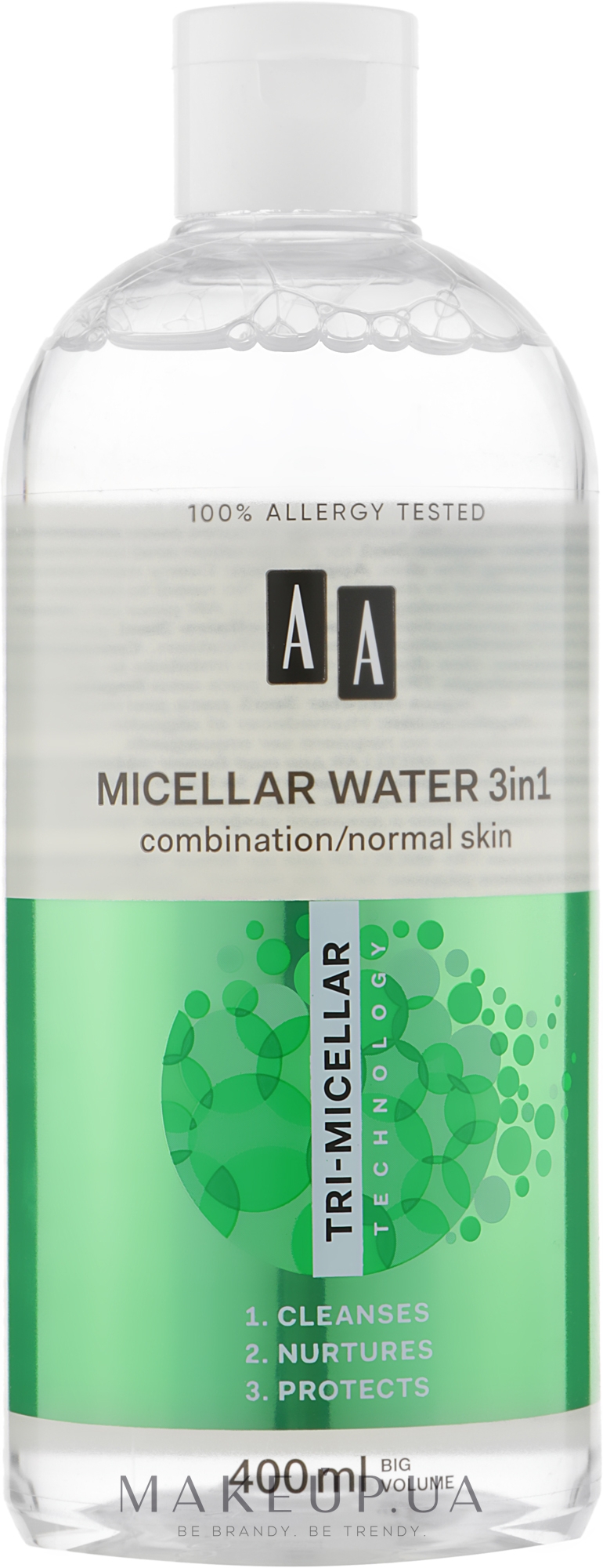 Міцелярна вода - AA Cosmetics Tri-Micellar 3-in-1 Cleansing Water — фото 400ml
