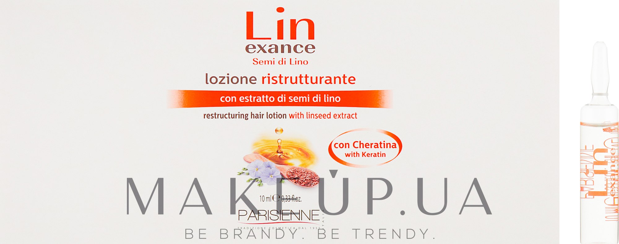 Восстанавливающий лосьон для волос в ампулах - Parisienne Italia Lin Exance Semi Di Lino Lozione Ristrutturante — фото 12x10ml