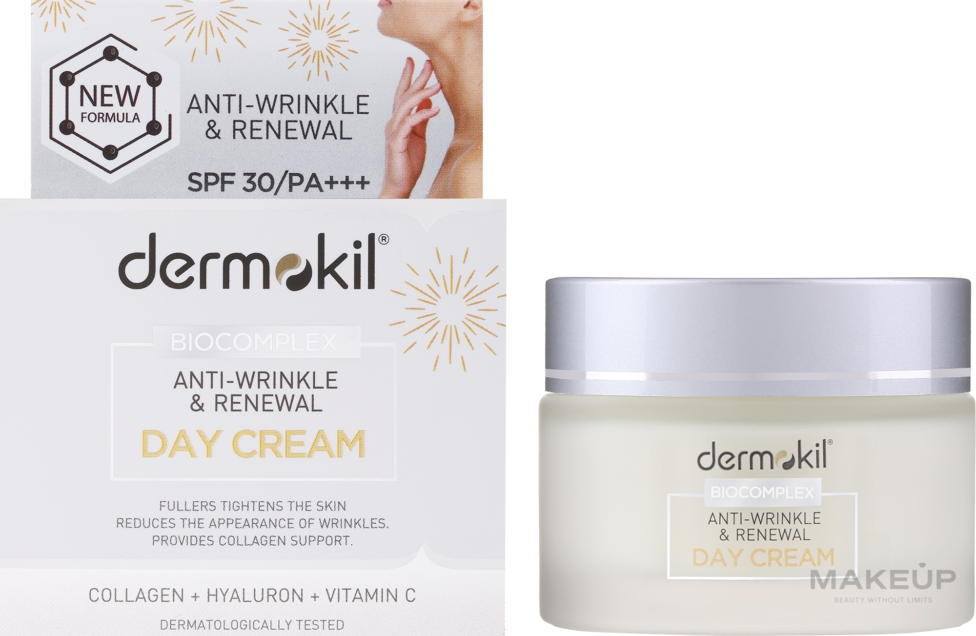 Дневной восстанавливающий крем против морщин - Dermokil Collagen + Biocomplex Anti-wrinkle & Restorative Day Care Cream — фото 50ml