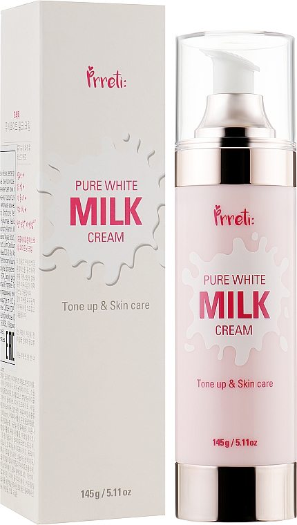 Зволожувальний крем для освітлення обличчя на основі молочних протеїнів - Prreti Pure White Milk Cream — фото N5