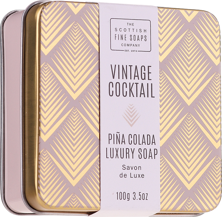 Мыло - Scottish Fine Soap Vintage Cocktails Pina Colada Soap In A Tin — фото N1