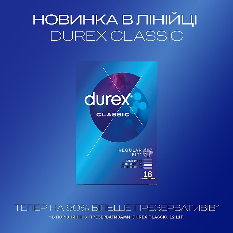 Презервативи латексні з силіконовою змазкою "Класичні", 18шт - Durex Сlassic — фото N4