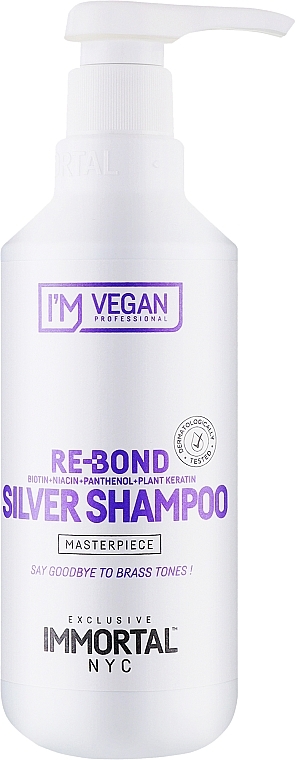 Шампунь против нежелательной желтизны волос - Immortal NYC I'm Vegan Re-Bond Silver Shampoo — фото N2