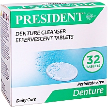 Шипучие таблетки для очищения зубных протезов - PresiDENT Denture Cleanser Effervescent Tablets — фото N1