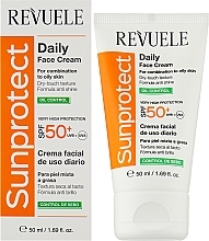 Сонцезахисний крем для обличчя "Контроль жирності" - Revuele Sunprotect Oil Control Daily Face Cream For Combination To Oily Skin SPF 50+ — фото N2