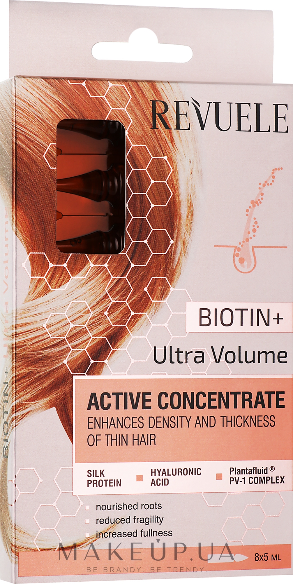 Ампулы для волос "Ультра объем" - Revuele Active Hair Concentrate Biotin + Ultra Volume — фото 8x5ml