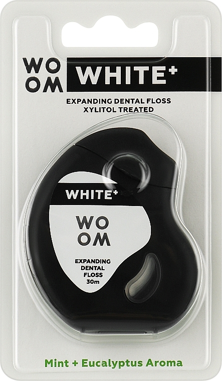Зубная нить со вкусом мяты и эвкалипта, 30 м - Woom White Expanding Dental Floss — фото N1