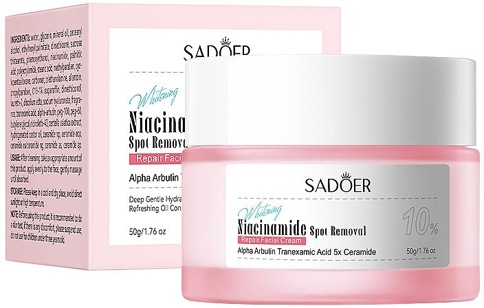 Крем для обличчя з ніциамідом проти плям - Sadoer Niacinamide Spot Removal Face Cream  — фото N1