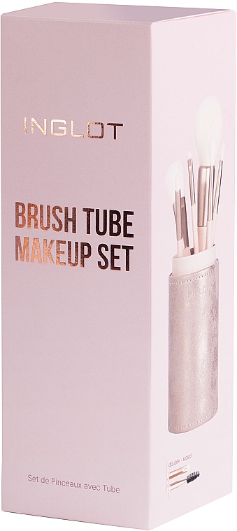 Набор кистей для макияжа, 6 шт, в золотистом футляре-тубе - Inglot Brush Tube Makeup Set — фото N5