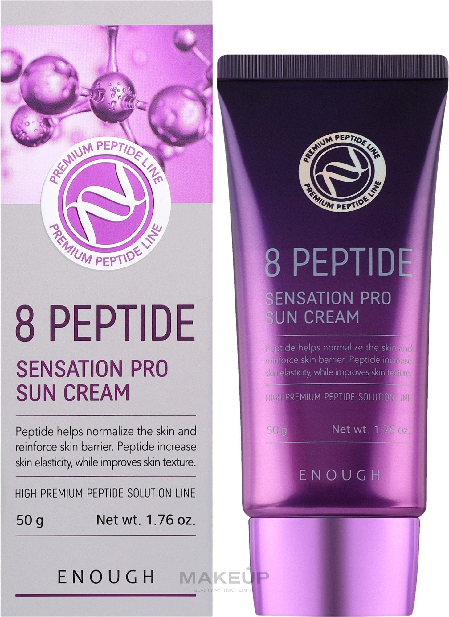 Солнцезащитный крем для лица - Enough 8 Peptide Sensation Pro Sun Cream — фото 50ml