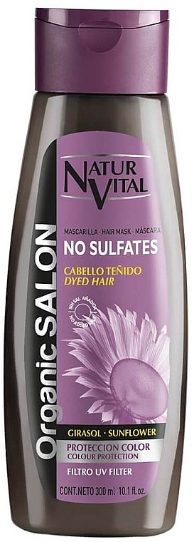 Маска для фарбованого волосся, без сульфатів - Natur Vital Organic Salon Dyed Hair Msk — фото N1