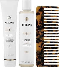 Набір - Philip B Weightless Volumizing Detangling Kit (shmp/60ml + cond/60ml + detangling comb) — фото N2