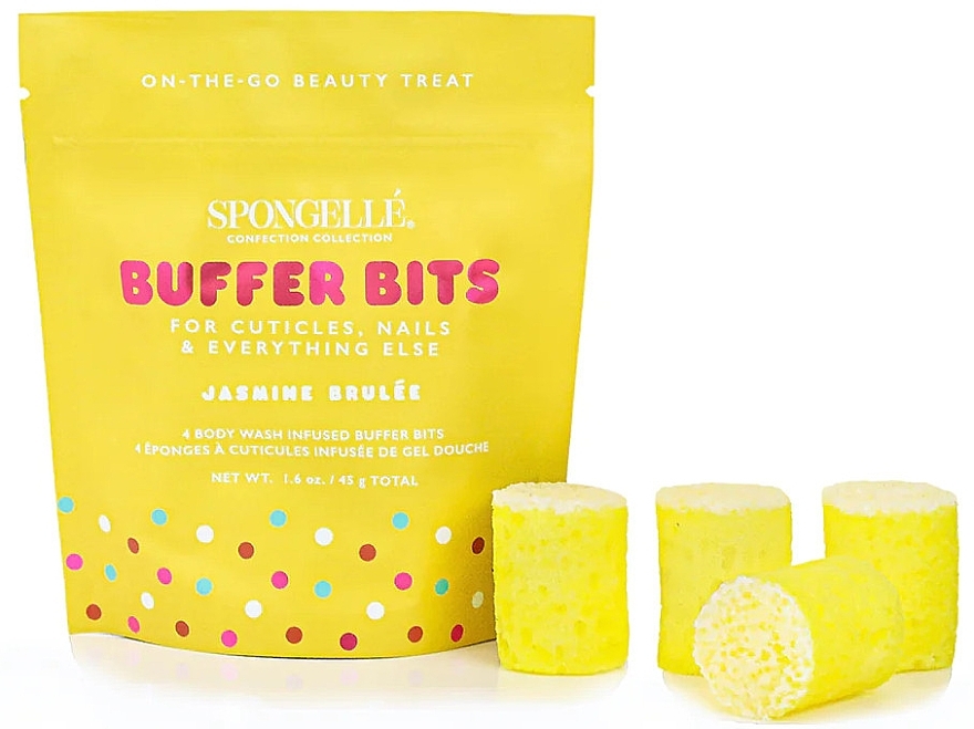 Набір мінігубок, 4 шт. - Spongelle Confection Mini Buffer Bits Jasmine Brulee — фото N1