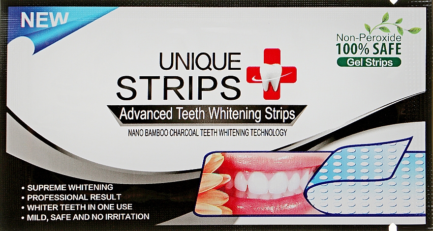 Полоски для домашнего отбеливания зубов - Unique Strips Black Intensive — фото N2