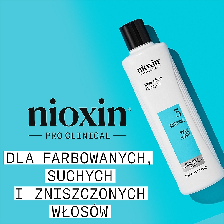 Шампунь для догляду за шкірою голови та сухим волоссям - Nioxin Pro Clinical System 3 Scalp + Hair Thickening Shampoo — фото N2