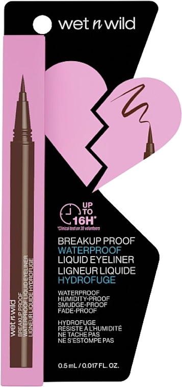 Водостойкая подводка-фломастер для глаз - Wet N Wild Breakup Proof Waterproof Liquid Eyeliner — фото N3